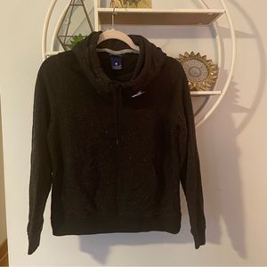 Nike Women's Small S Tunnel Neck Hooded Sweatshirt Black Speckled Sweatshirt